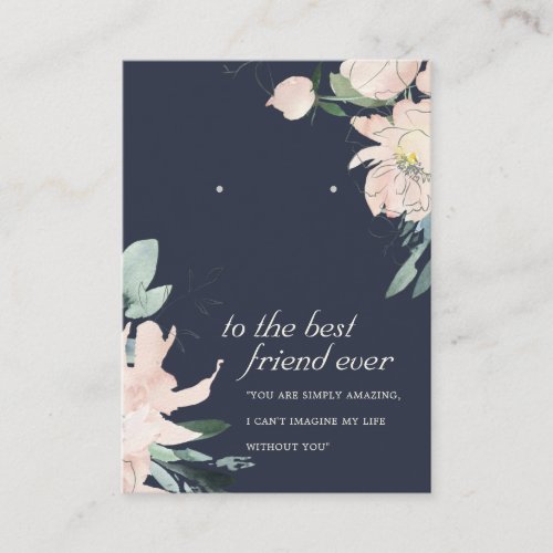 NAVY BLUSH FLORAL FRIEND GIFT EARRING DISPLAY CARD