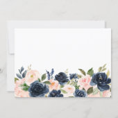 Navy Blush Floral Virtual Bridal Shower Invitation (Back)