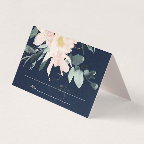NAVY BLUSH FLORAL WATERCOLOR WEDDING PLACE CARDS