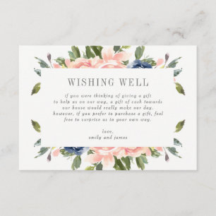 Navy Blush Gift Registry or Wishing Well Card #NBC