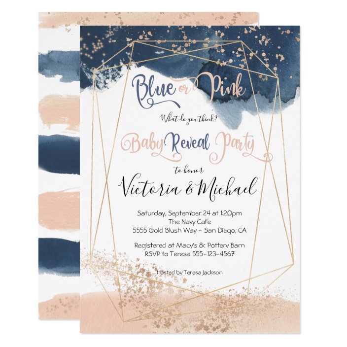 navy and gold baby shower invitations