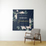 NAVY BLUSH GOLD FLORAL GRADUATION PARTY WELCOME TAPESTRY
