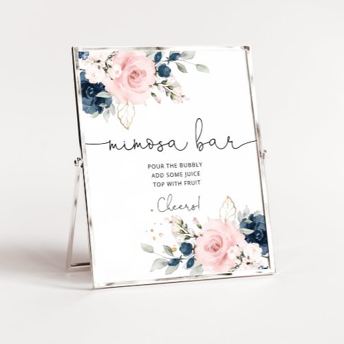 Navy blush Mimosa bar  Poster