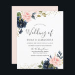 Navy & Blush On a Budget Wedding Invitation<br><div class="desc">Navy & Blush On a Budget Wedding Invitation

A cheaper alternative than a standard invitation.</div>