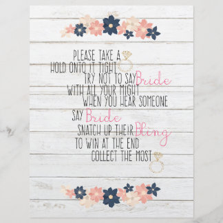 Navy Blush Ring Game Bridal Shower