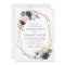 Navy & blush watercolor floral geometric wedding