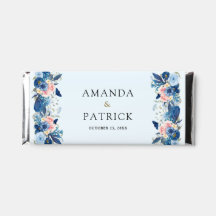 Navy Blush Watercolor Floral Wedding