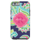 Navy Bohemian Paisley Custom Monogram