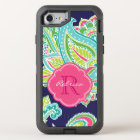 Navy Bohemian Paisley Custom Monogram