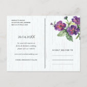 NAVY BOHO RUSTIC FLORAL BIRDHOUSE SAVE THE DATE ANNOUNCEMENT POSTCARD (Back)