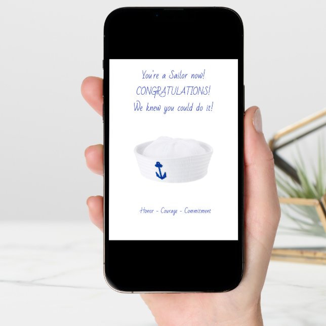 Navy Boot Camp Graduation Greeting Card (Front Digital)