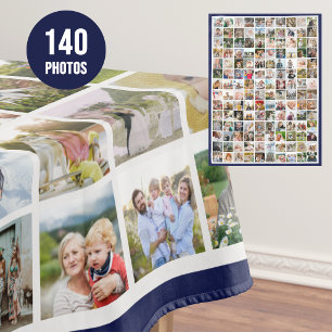 Navy Border 140 Photos Make Your Own Collage Tablecloth