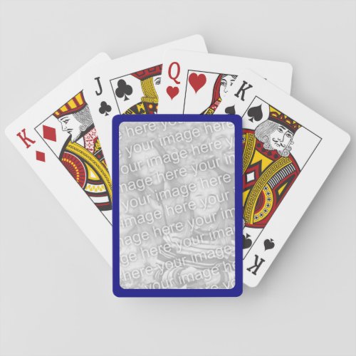 Navy Border for Your Photo Playing Cards