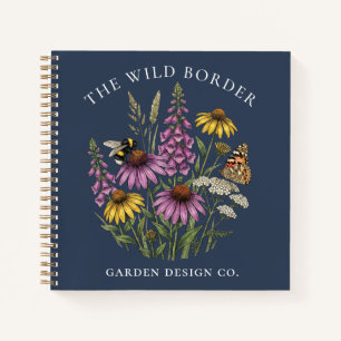 Navy Botanical Pollinator Garden Notebook Journal