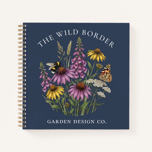 Navy Botanical Pollinator Garden Notebook Journal