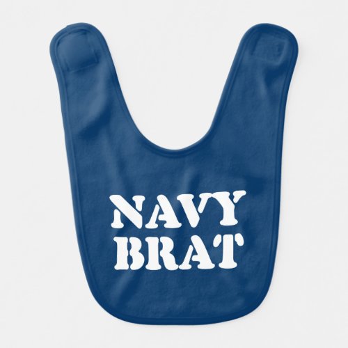 NAVY BRAT BABY BIB