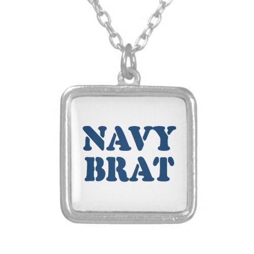 NAVY BRAT SILVER PLATED NECKLACE