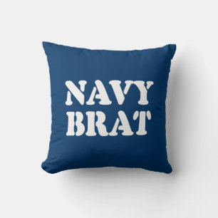 NAVY BRAT THROW PILLOW