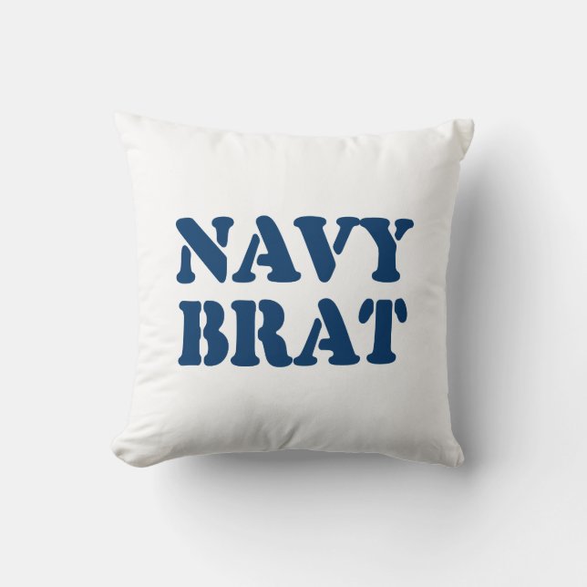 NAVY BRAT THROW PILLOW (Front)