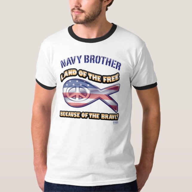 NAVY_BRAVE_BROTHER T-Shirt (Front)