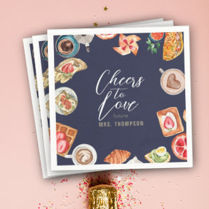 Navy Bridal Brunch Waffles Pancakes Napkins