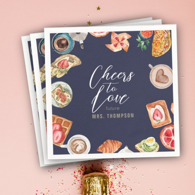 Navy Bridal Brunch Waffles Pancakes Napkins (Creator Uploaded)