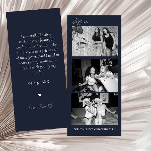 Navy Bridesmaids Proposal Photo Strip Photo Booth Save The Date