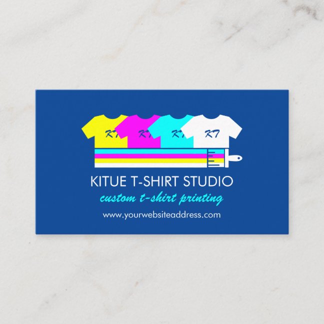 Navy Brightly Colored Shirts Paint Brush Business Card