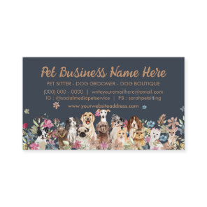 Navy Brown Cute Puppies Dogs Business Card