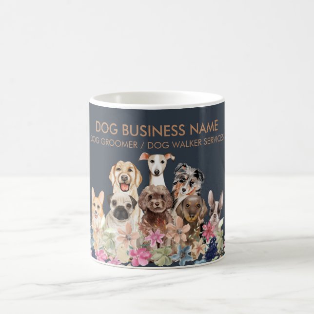 Navy Brown Pet Sitter Walker dogs Coffee Mug (Center)