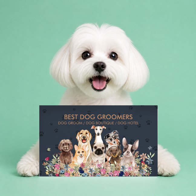 Navy Brown Trainer Working Dog Program Business Card
