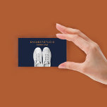 Navy Brown White Sport Sneaker Shoes Business Card<br><div class="desc">Navy Brown White Sport Sneaker Shoes Template Design is a minimalist and modern design concept featuring a sneaker drawing and a customizable name area. The design is perfect for shoe designers, sneaker enthusiasts, or anyone looking for a clean and versatile sneaker template. The navy, brown, and white color scheme adds...</div>