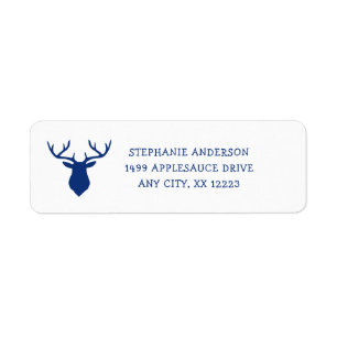 Navy Buck baby shower return address label