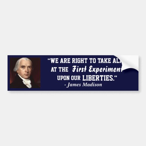 Navy Bumper Sticker_James Madison_ On our Liberty Bumper Sticker