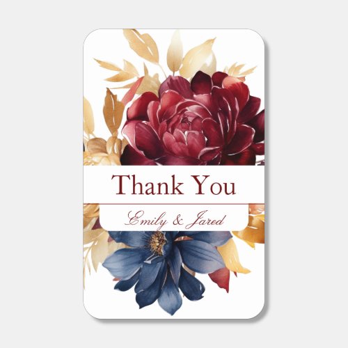 Navy Burgundy Autumn Watercolor Floral Matchboxes