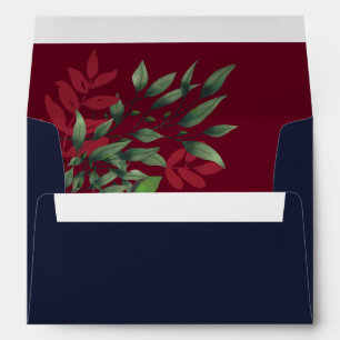 Navy Burgundy Fall Wedding Envelope