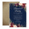Navy Burgundy Floral Confetti Brunch and Bubbly