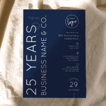 Navy Business Anniversary Dinner Corporate Logo