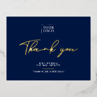 Navy Business Logo Thank you Package Insert