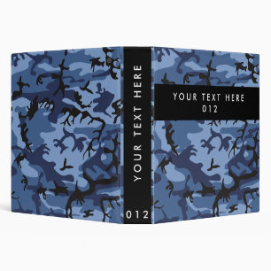 Navy Camo, Blue Camouflage, Military, Army 3 Ring Binder