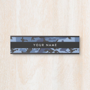 Navy Camo, Blue Camouflage, Military, Army Door Sign