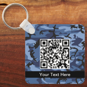 Navy Camo, Blue Camouflage, Military, Army Keychain