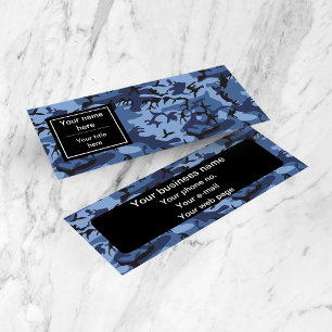 Navy Camo, Blue Camouflage, Military, Army Mini Business Card