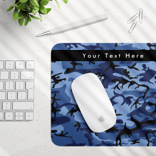 Navy Camo, Blue Camouflage, Military, Army Mouse Pad