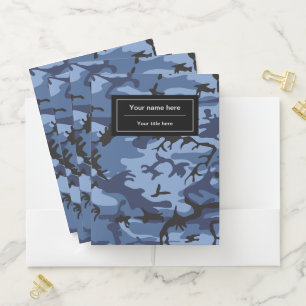 Navy Camo, Blue Camouflage, Military, Army Pocket Folder