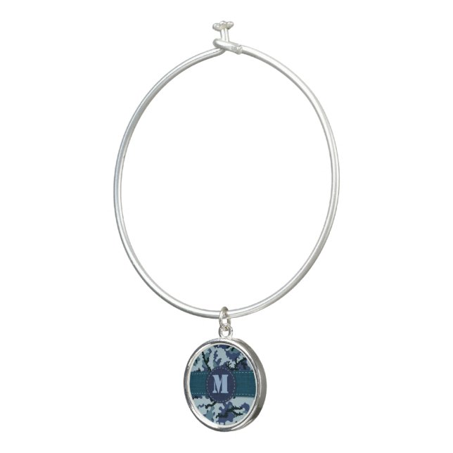 Navy camouflage bangle bracelet (3/4)