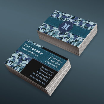 Navy Camouflage Business Card by shortmyths at Zazzle
