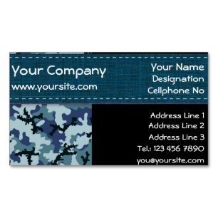 Navy camouflage business card magnet