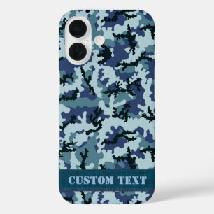Navy Camouflage iPhone 16 Case