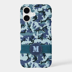 Navy camouflage iPhone 17 case